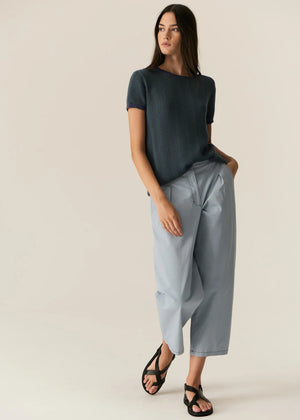 JULES KNIT TEE - GREEN & BLUE