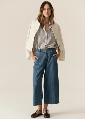 CARSEN CROP PANT - LIGHT WASH