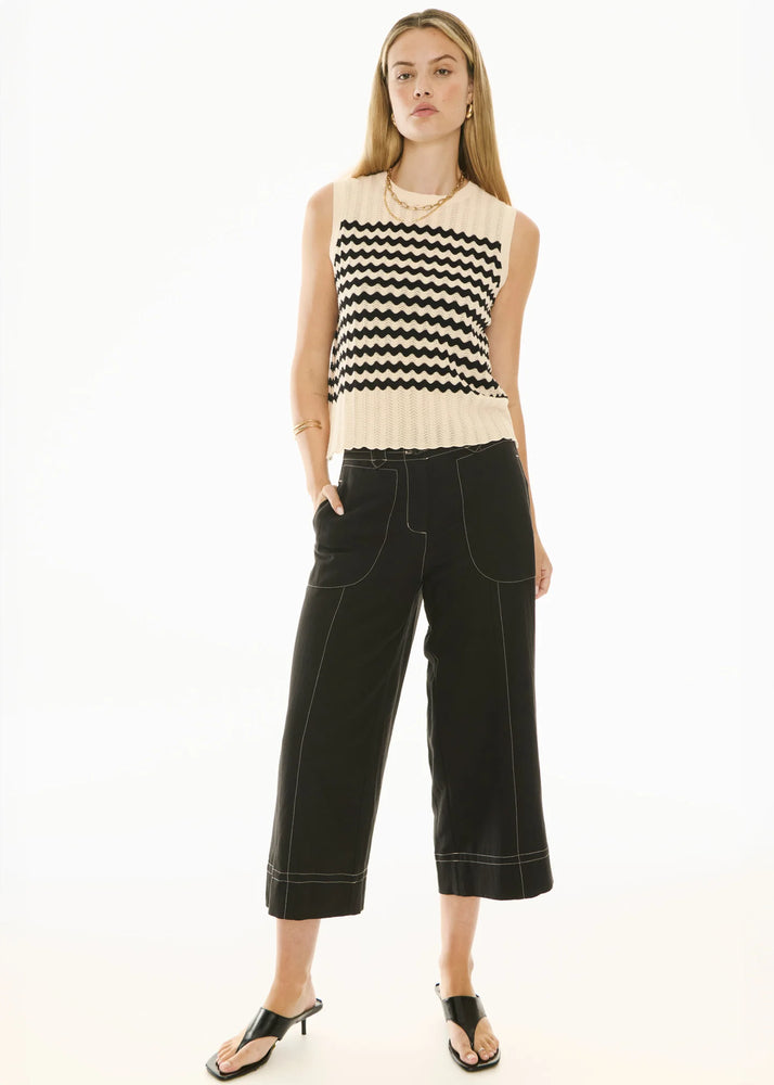 BONDE TANK KNIT - IVORY & BLACK