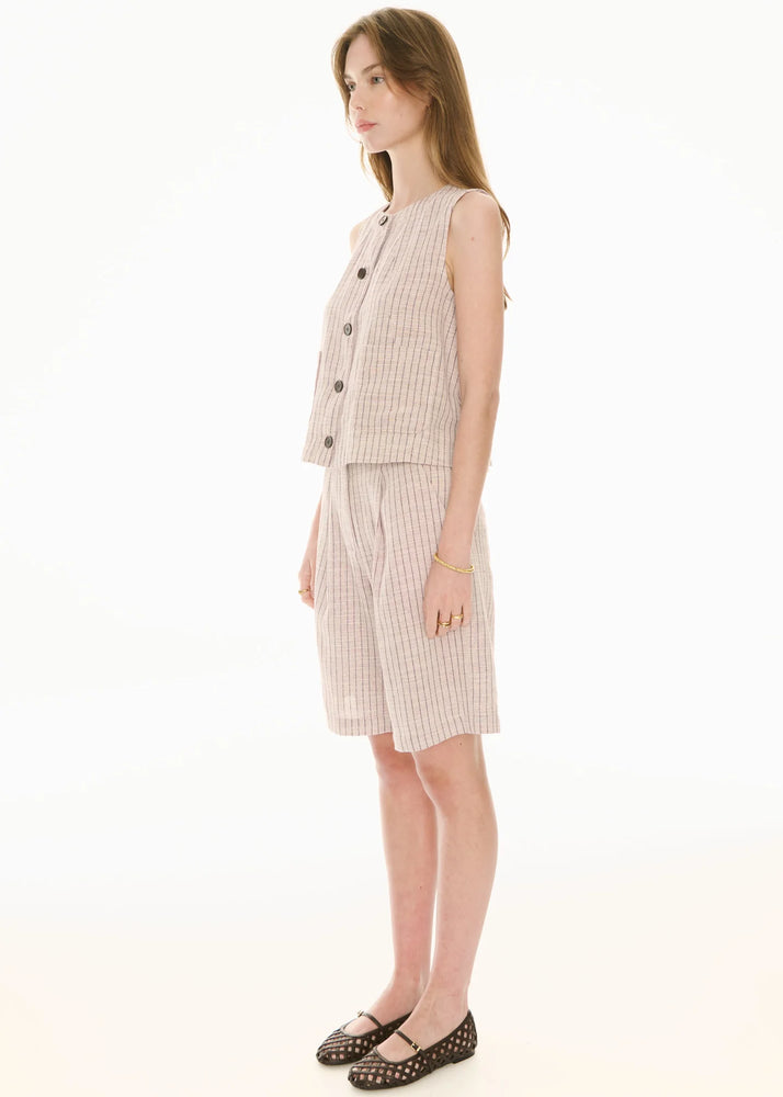 MAYA TAILORED SHORT - PINSTRIPE