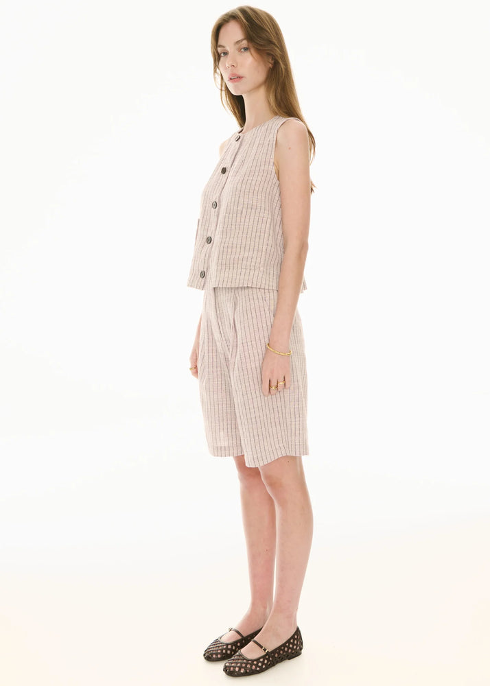 MAYA TAILORED SHORT - PINSTRIPE