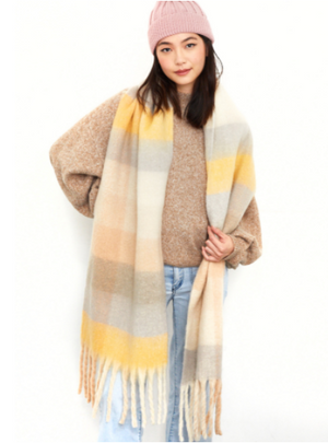 NICOLE FLUFFY SCARF - YELLOW
