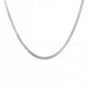 FLAT SNAKE SILVER NECKLACE