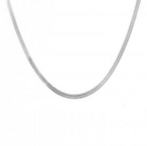 
            
                Load image into Gallery viewer, FLAT SNAKE SILVER NECKLACE
            
        