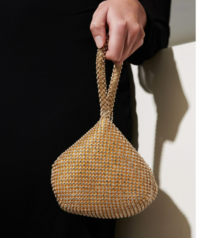 JADA DIAMANTÉ WRISTLET BAG - GOLD