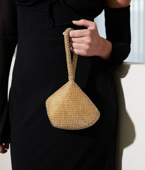 JADA DIAMANTÉ WRISTLET BAG - GOLD