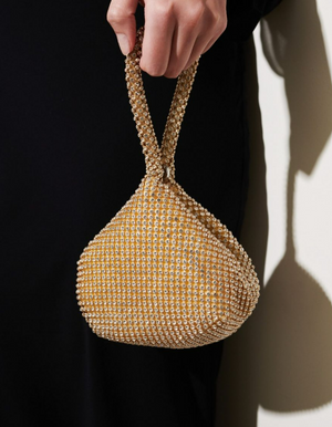 JADA DIAMANTÉ WRISTLET BAG - GOLD