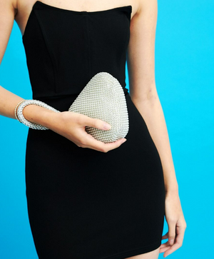 JADA DIAMANTÉ WRISTLET BAG - SILVER