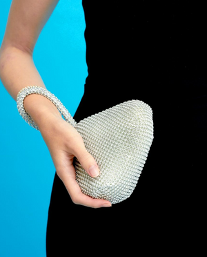 JADA DIAMANTÉ WRISTLET BAG - SILVER