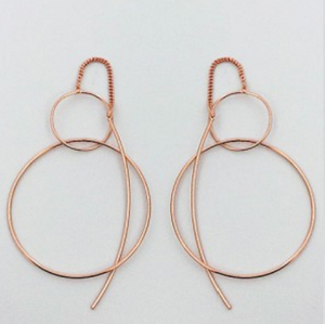 THREAD CIRCLES ROSE GOLD EARRING