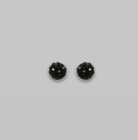 BLACK SPARKLE STUD EARRING