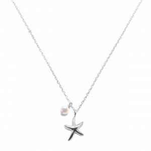 STARFISH & PEARL NECKLACE - SILVER