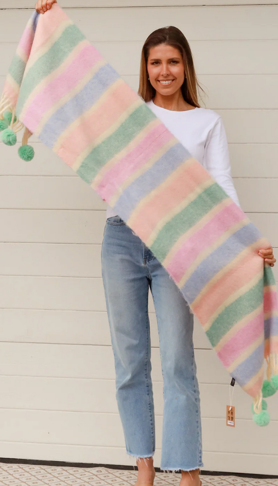 POM POM SCARF - PASTEL