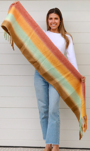 STRIPE SCARF - RUST