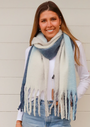 STRIPE SCARF - BLUE