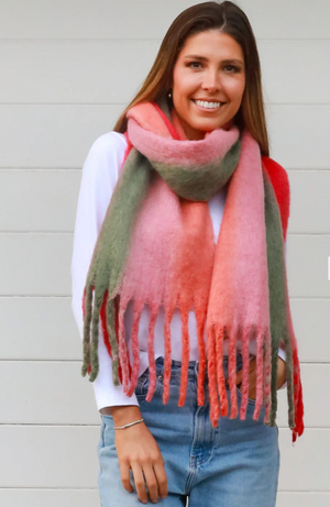 STRIPE SCARF - RED