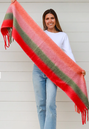 STRIPE SCARF - RED