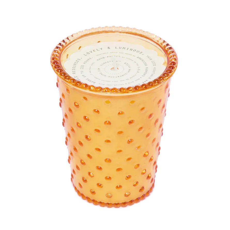 
            
                Load image into Gallery viewer, SIMPATICO ORANGE &amp;amp; BLOSSUM HOBNAIL 100HR CANDLE
            
        