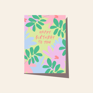 FLORAL LIME BIRTHDAY CARD
