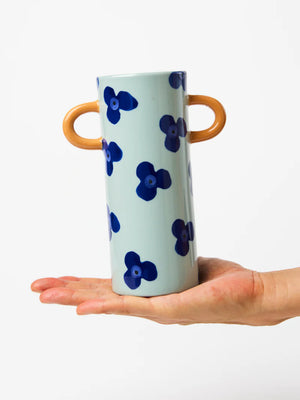 GRIFFE NAVY SKY FLORAL BUD VASE