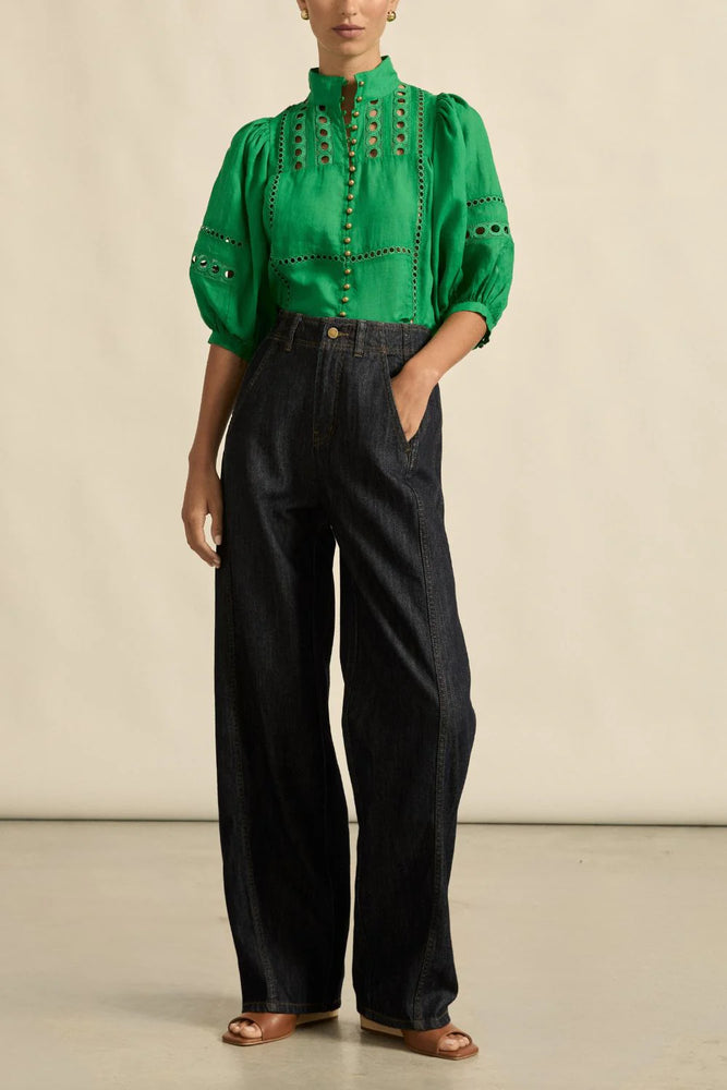 CABARET TOP - PARROT GREEN