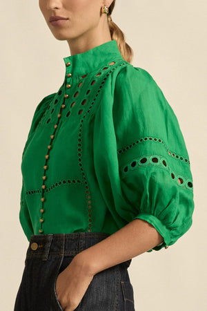 CABARET TOP - PARROT GREEN