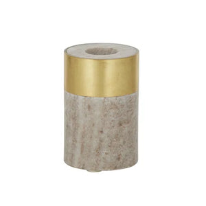 BEI MARBLE/BRASS CANDLE HOLDER