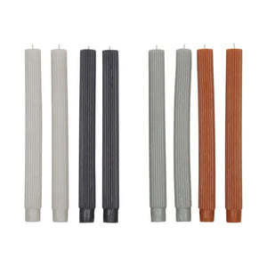 RIBBED SET OF 4 CANDLE - DARK TONES