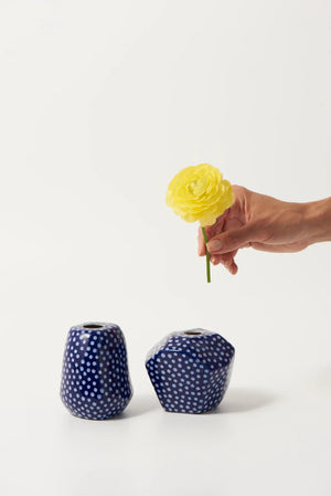 FACET VASE SMALL BLUE SPOT