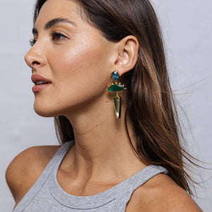 GREEN BLUE DROP EARRING