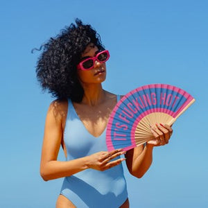 IT'S FUCKING HOT PINK & BLUE - HAND FAN