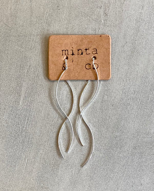 THREAD CURVES SILVER EARRINGS