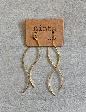 THREAD CURVES GOLD EARRINGS