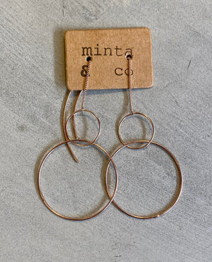 THREAD CIRCLES ROSE GOLD EARRING