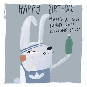 HAPPY BIRTHDAY GIN BUNNY CARD