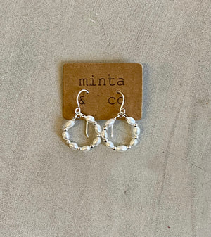 PEARL & SILVER CIRCLE EARRINGS