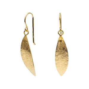 LEAF SMALL GOLD HAMMERED EARRING