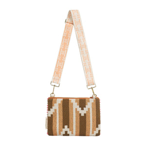 ANVI BEADED CLUTCH BAG- DESERT