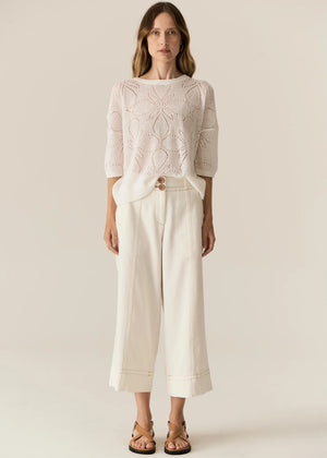 CARSEN CROP PANT - ECRU