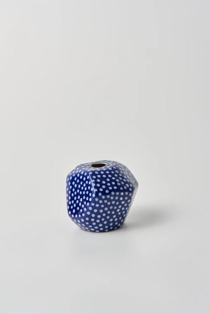 FACET VASE SMALL BLUE SPOT