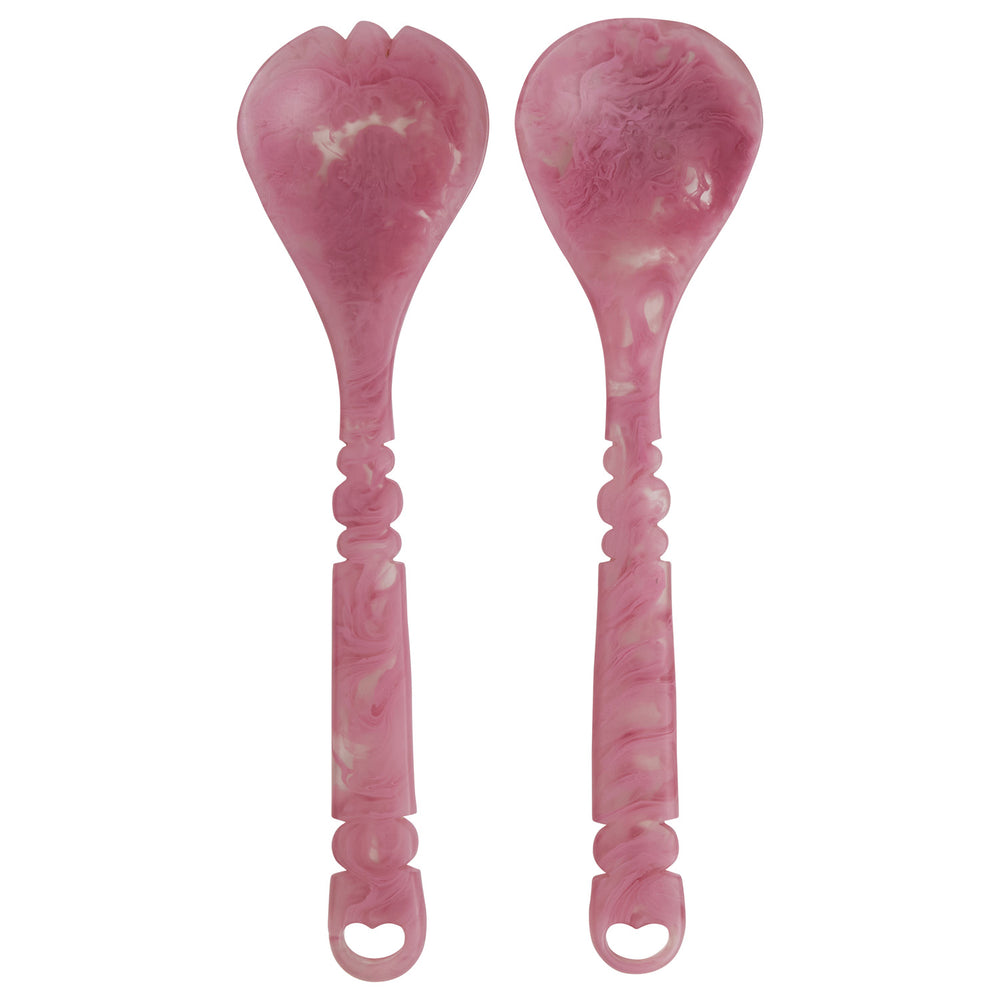 WILKIE SALAD SERVERS -FUSCHIA