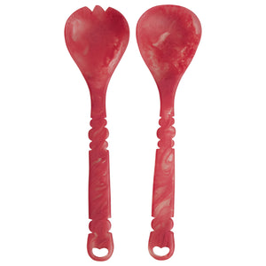 WILKIE SALAD SERVERS - RASPBERRY