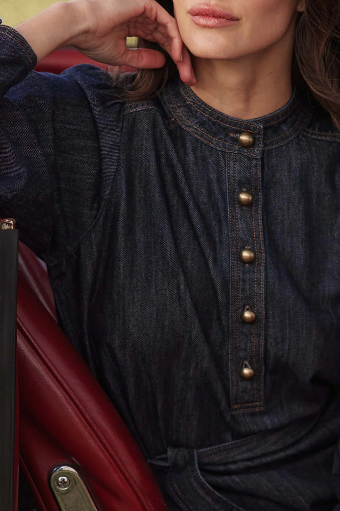SNAPEDROP DRESS - DARK DENIM