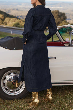 SNAPEDROP DRESS - DARK DENIM