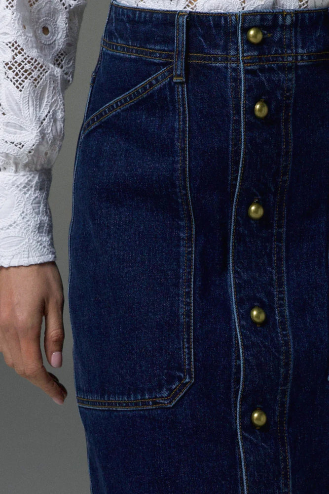TYPIFY SKIRT- DARK DENIM