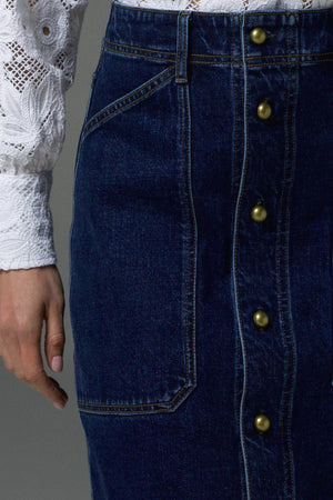 TYPIFY SKIRT- DARK DENIM