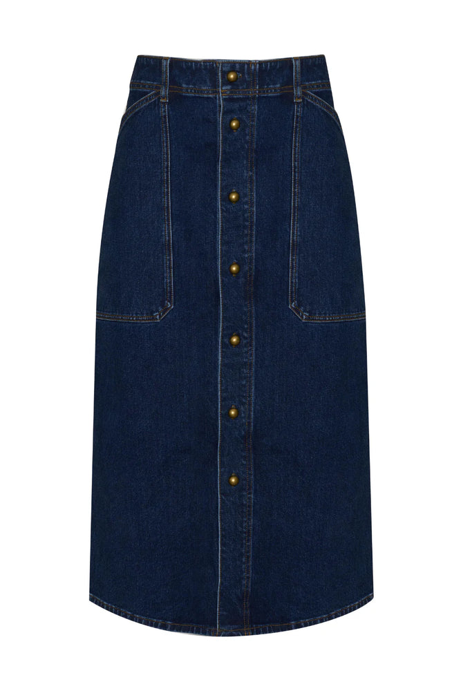 TYPIFY SKIRT- DARK DENIM