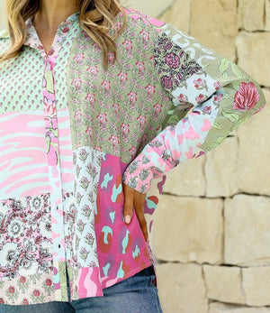 PATCHWORK BUTTON SHIRT