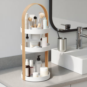 UMBRA BELLWOOD COSMETIC ORGANIZER WHITE/NATURAL