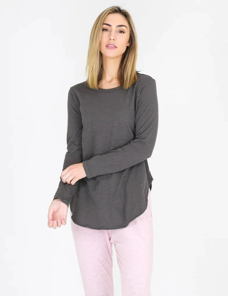 SCARLET LONG SLEEVE TEE -  CHARCOAL